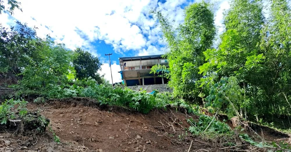 Massive landslide damages road, threatens homes in Kiphire