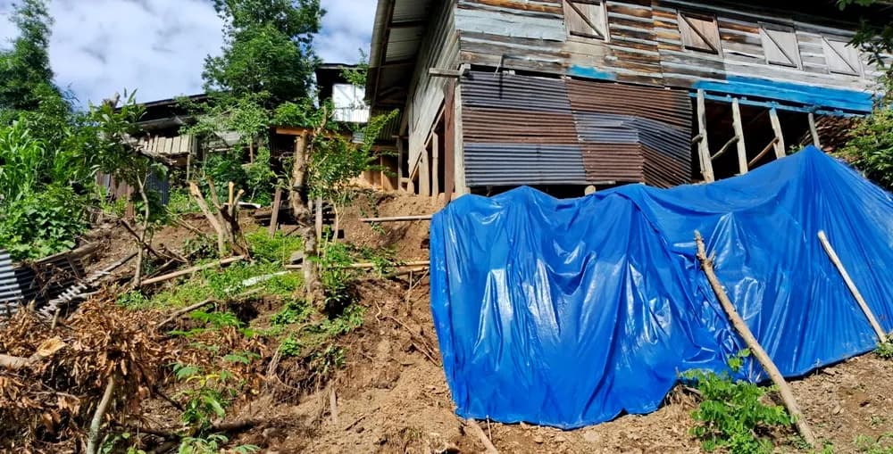 Massive landslide damages road, threatens homes in Kiphire