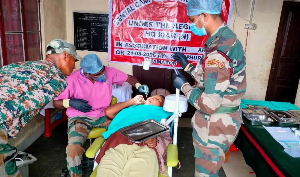 Assam Rifles conducts free dental camp at Sangphur village in Shamator
