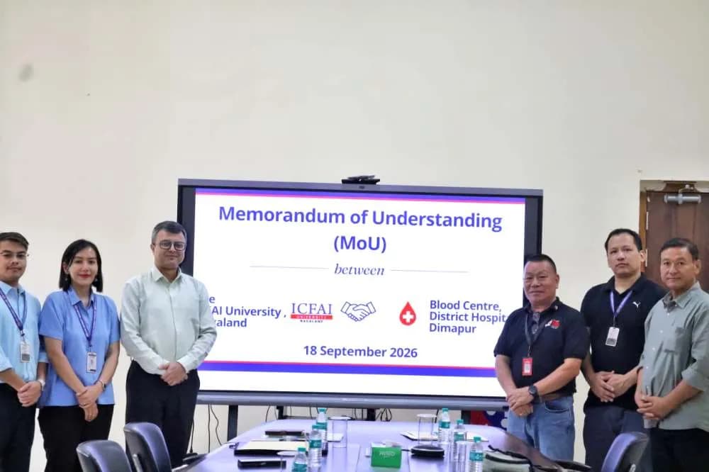 Blood Centre in Dimapur signs MoU with ICFAI University