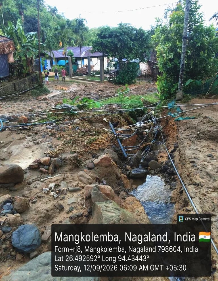 Mangkolemba hit by flash flood, Wokha by windstorm and mudslide