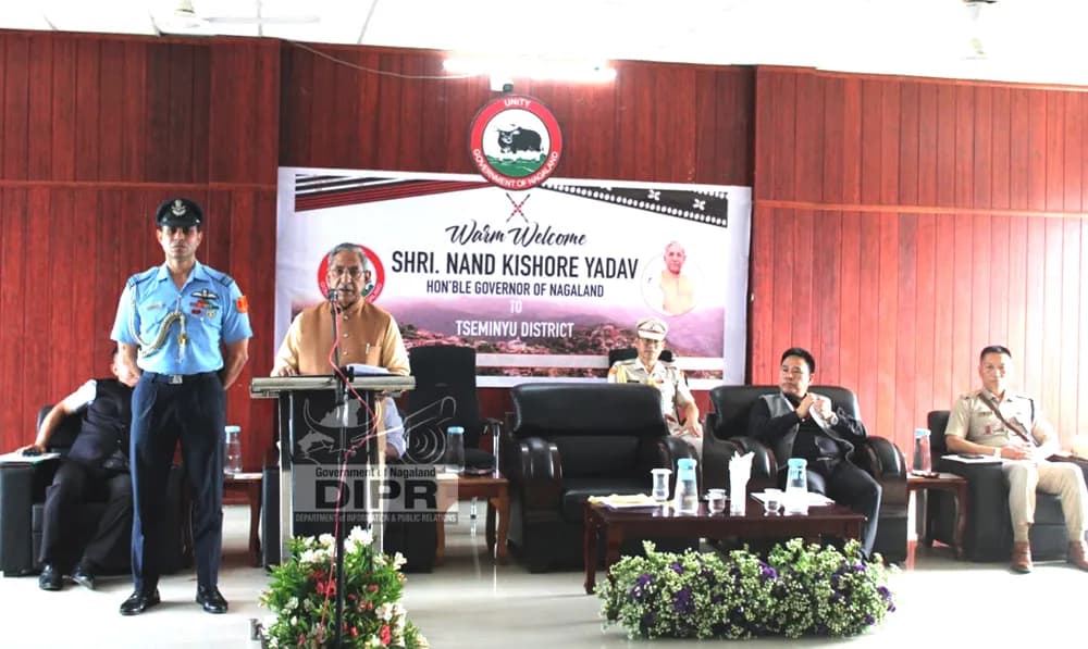 Governor Nand Kishore Yadav visits Tseminyu district to assess development