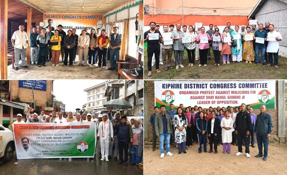 Nagaland Congress holds protest march against FIR against Rahul Gandhi
