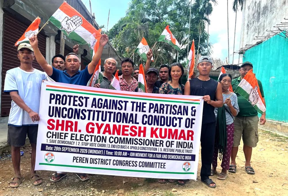 Nagaland Congress DCCs protest against CEC Kumar