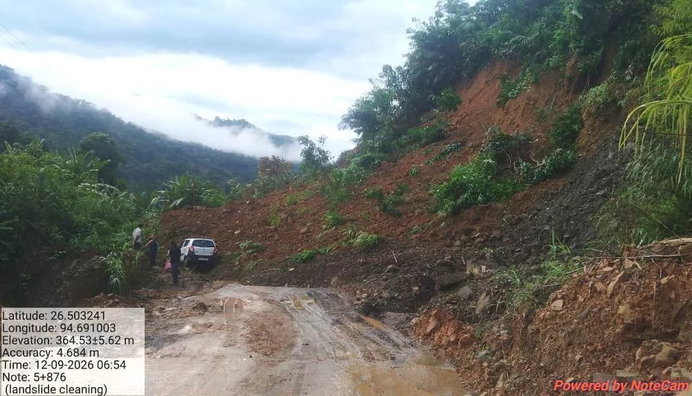 Landslide on Changtongya–Longleng Road disrupts traffic