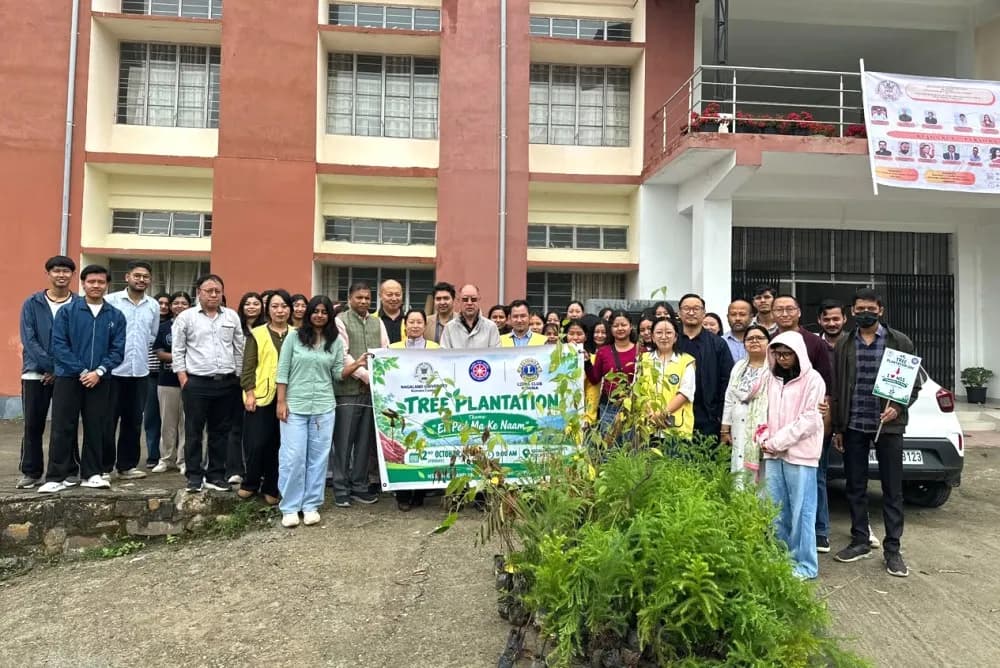 Nagaland University, Lions Club Kohima conduct tree plantation drive