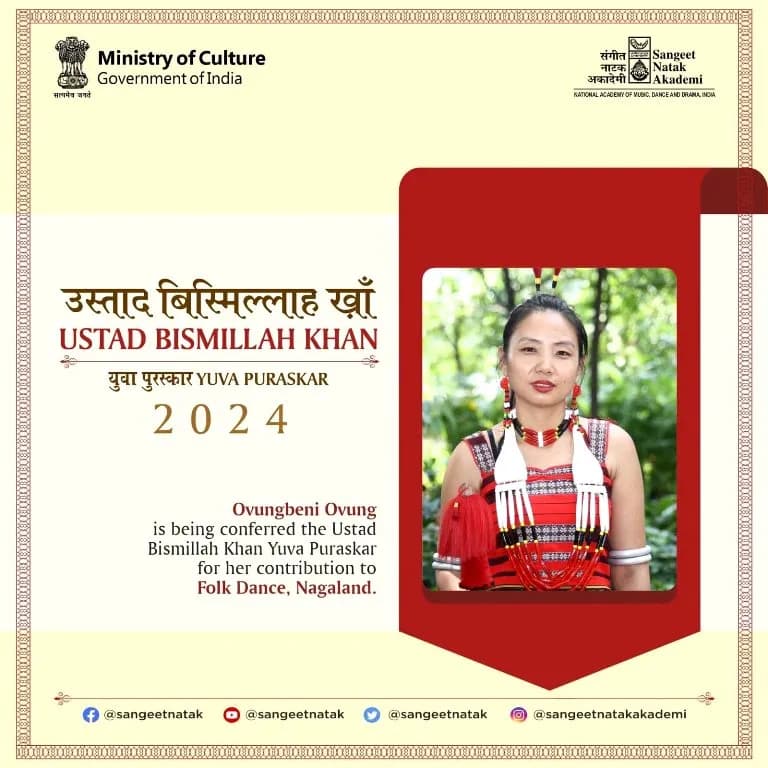 Two Nagaland artistes receive Ustad Bismillah Khan Yuva Puraskar