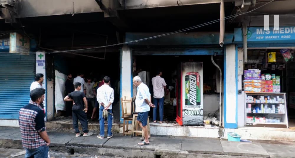 Fire guts eight shops at Dimapur’s New Market