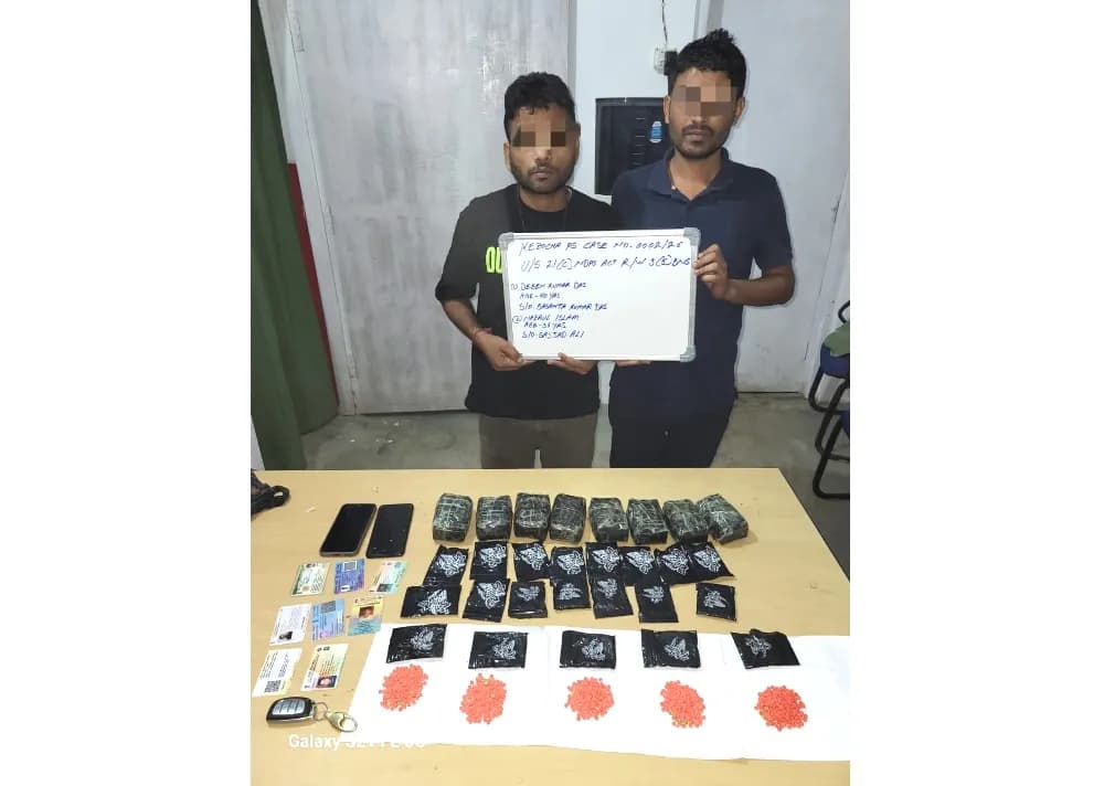 20,000 suspected Yaba tablets worth INR 1.6 crore seized near Kohima, two arrested